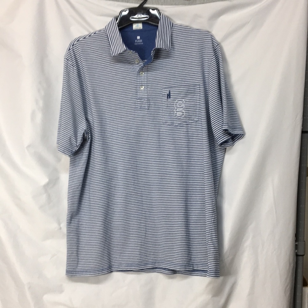 Johnnie-O Mens Hanging Out Polo Shirt Dante Striped Size XL Like-NEW Condition